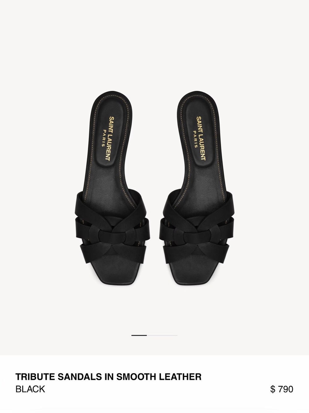 Like New Saint Laurent Black Tribute Leather Sandal